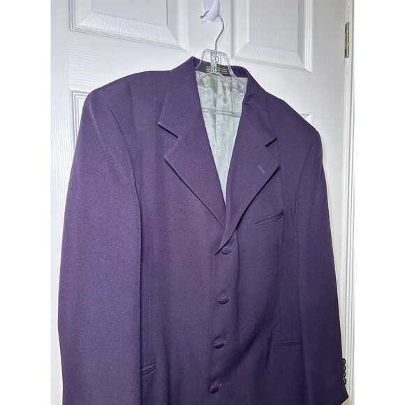 Stacy Adam’s Men’s Long Sleeve 4 Button Blazer Deep Purple Size 44R NWOT - Picture 2 of 7